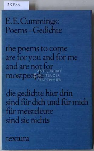 Cummings, E. E: Poems - Gedichte. (engl.-dt.) [= textura]. 