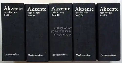 Akzente - Zeitschrift für Dichtung. 1954 bis 1973 (in 5 Bänden). 