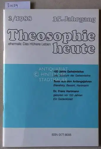 Theosophie heute. 2/1988, 35. Jahrgang (Einzelheft). 