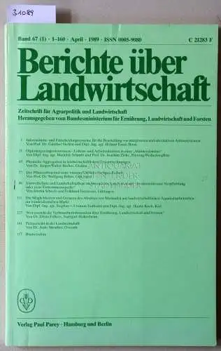 Berichte über Landwirtschaft. Zeitschrift für Agrarpolitik und Landwirtschaft. Band 67 (1), 1989. 