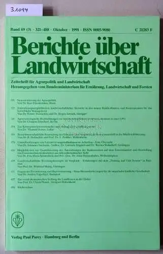 Berichte über Landwirtschaft. Zeitschrift für Agrarpolitik und Landwirtschaft. Band 69 (3), 1991. 