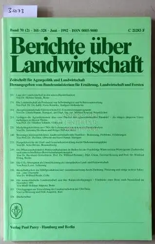 Berichte über Landwirtschaft. Zeitschrift für Agrarpolitik und Landwirtschaft. Band 70 (1), März 1992. 
