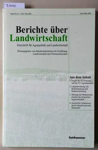Berichte über Landwirtschaft. Zeitschrift für Agrarpolitik und Landwirtschaft. Band 84 (1), Mai 2006. 