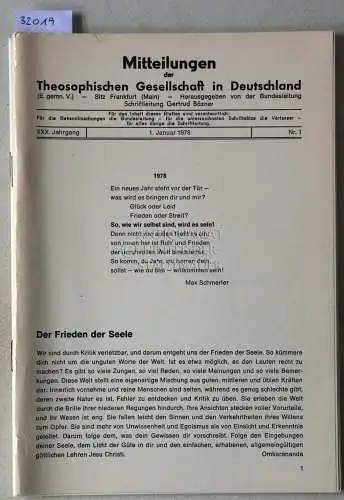 Mitteilungen der Theosophischen Gesellschaft in Deutschland. (5 Hefte, 1978/1+2+3, 1979/1, 1983/2). 