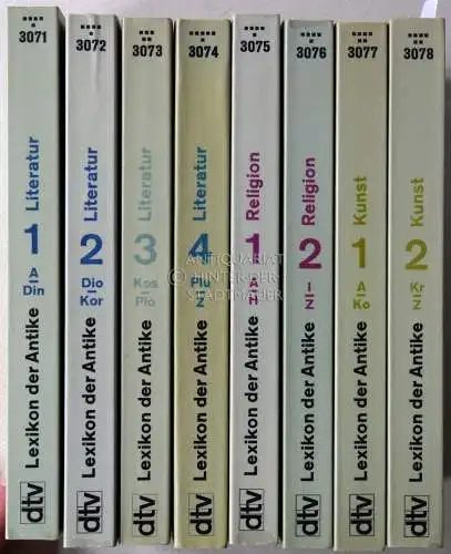 dtv-Lexikon der Antike. Philosophie, Literatur, Wissenschaft, Bd. 1-4; Religion, Mythologie, Bd. 1-2; Kunst, Bd. 1-2. (8 Bde.) [= dtv, Bd. 3071-3078]. 