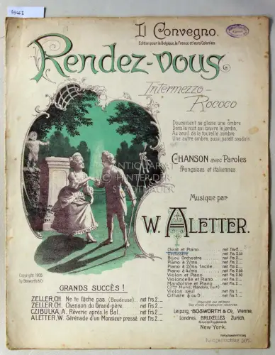 Aletter, W: Rendez-vous: Intermezzo-Rococo. (Gesang+Klavier). 