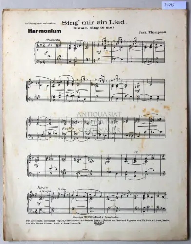 Thompson, Jack: Sing` mir ein Lied [= Walhalla Sammlung beliebter Musikstücke für Salon-Orchester, no. 87]. 