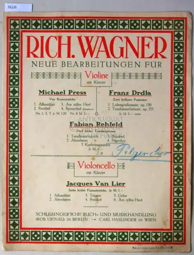 Wagner, Richard: Pilgerchor. [= Neue Bearbeitungen für Violine mit Klavier. Fabian Rehfeld, Fünf leichte Transkriptionen, Nr. 4]. 