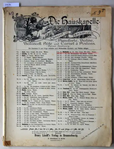 Waldteufel, Emil: Op. 151 Mein Traum (Mon Reve). Walzer. Stimmensatz für Hauskapelle od. Salonorchester. [= Die Hauskapelle, Nr. 39]. 