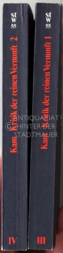 Kant, Immanuel: Kritik der reinen Vernunft, Band 1 u. 2. Werkausgabe Band III u. IV. [= suhrkamp taschenbuch wissenschaft, 55] Hrsg. v. Wilhelm Weischedel. 
