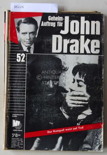 John Drake Kriminalroman. (4 Hefte: Nr. 52 - Der Kompass weist auf den Tod; 356 - Drei Zoll vom Herzen sitzt der Tod; 398 - Die der Satan liebt; 404 - Der Killer mit dem Spiegelbild). 