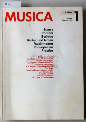 Baum, Richard (Hrsg.): Musica: Zweimonatsschrift für alle Gebiete des Musiklebens. Nr. 1, 3, 6 (3 Hefte). 
