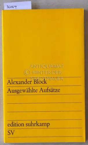 Block, Alexander: Ausgewählte Aufsätze. 
