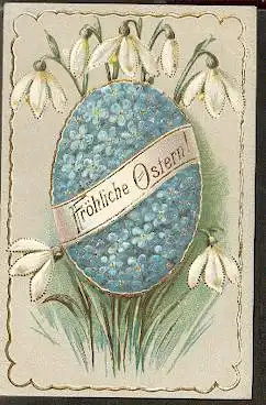 Fröhliche Ostern. Litho und Prägedruck.