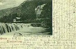 Blankenburg. Wasserfall mit Lösches Hall