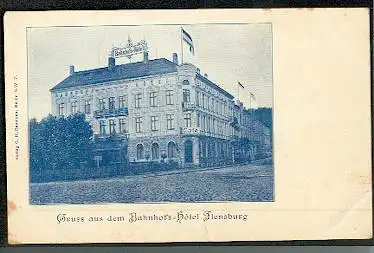 Flensburg. Gruss aus dem Bahnhof Hotel.