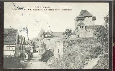 Schloss Burg. Eingang v.d. Südseite nebst Felsenkeller.