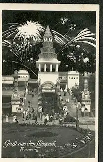 Berlin. Gruss aus Lunapark. Feuerwerk.