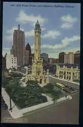 USA. Chicago. Old Water Tower and Palmoliv Building.
