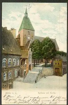 Mölln i.L. Rathaus und Kirche.