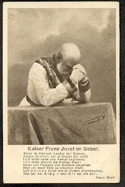 Kaiser Franz Josef im Gebet.