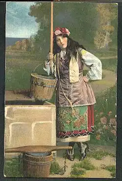 Frau in Tracht. Ukraine.