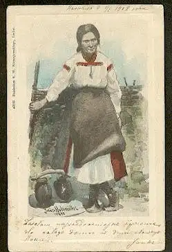 Polnische Frau in Tracht.