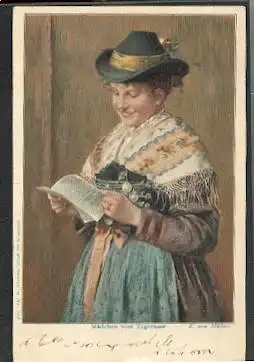 Mädchen vom Tegersee. Litho.