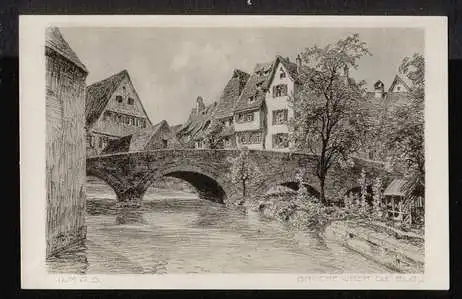 Ulm A.D. Brücke über die Blau.