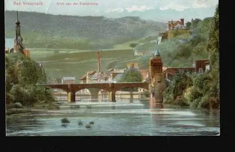 Bad Kreuznach. Blick von der Eisenbrücke.