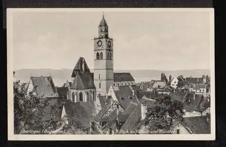 Überlingen Bodensee. Blick auf Stadt und Münster.