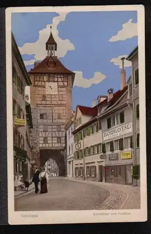 Konstanz. Schnelztor und Hushaus.