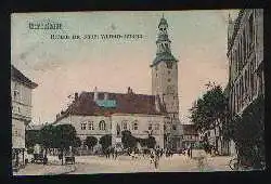 Gardelegen. Rathaus und Kaiser Wilhelm Denkmal.