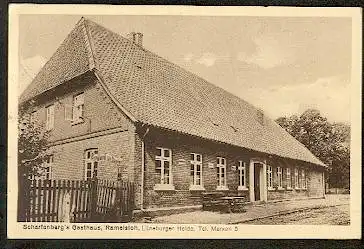 Ramelsloh. Scharfenberg´s Gasthaus, Lüneburger Heide.