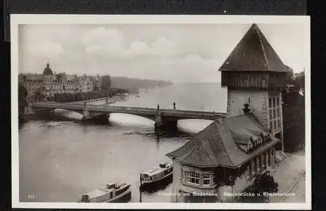 Konstanz. Rheinbrücke und Rheintorturm.