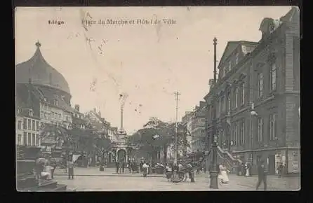 Liege. Place du Marche et Hotel de Ville.