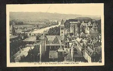 Pau. Vue d&#039;ensemble sur le Chateau et le Gave.