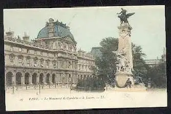 Paris. Le Monument de Gambetta et le Louvre.