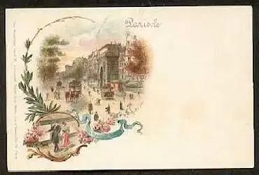 Paris. La Porte St Martin. (Litho).