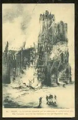 Reims. Le Cathedrale incendies per les Allemands..