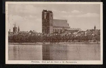 Prenzlau. Blick auf die Stadt u. St. Marienkirche