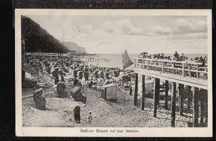 Sellin. Strand mit den Bädern