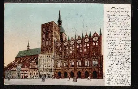 Stralsund. Rathaus und Nikolaikirche