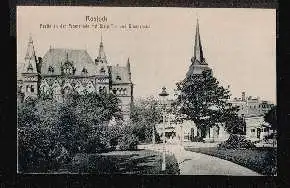 Rostock. Partie an der Promenade mit Stein Tor und Ständehaus