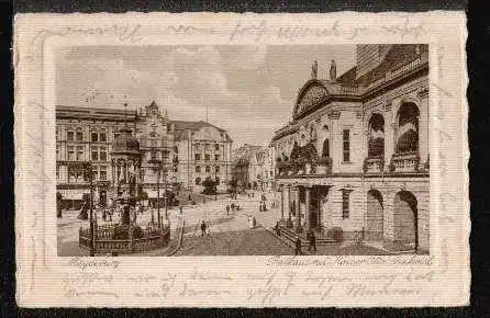 Magdeburg. Rathaus mit Kaiser Otto Denkmal