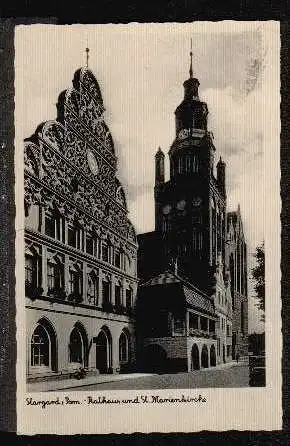 Stargard i. Pom. Rathaus und Marienkirche