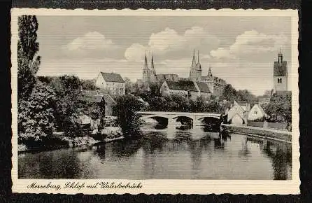Merseburg. Schloss mit Waterloobrücke