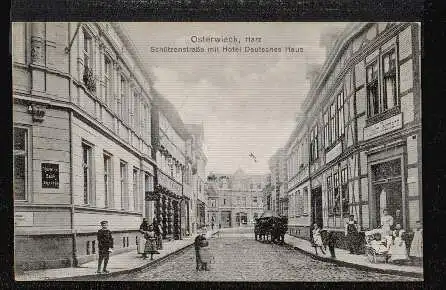 Osterwieck. Harz. Schützenstrasse mit Hotel Deutsches Haus