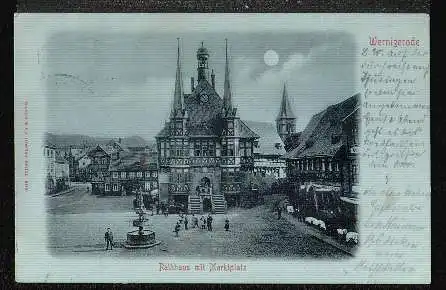 Wernigerode. Rathaus mit Marktplatz