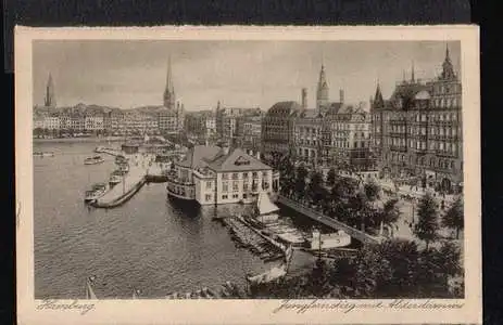 Hamburg. Jungfernstieg mit Alsterdamm